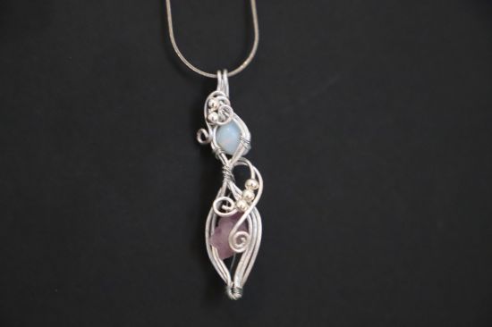 Immagine di Armonia celeste , collana in opalite e ametista 